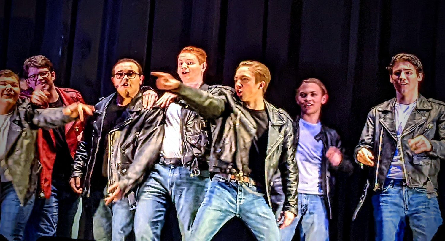 The greasers take the stage at a recent performance of "Grease" at the Honesdale Performing Arts Center.